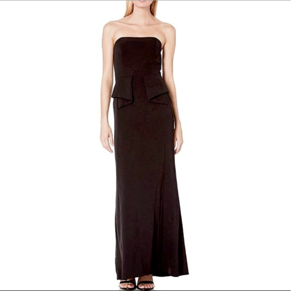 NWT Aidan Mattox strapless peplum column gown size 2